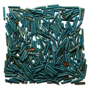 Egyptian Bright Blue Faience Tubular and Other Bead Group