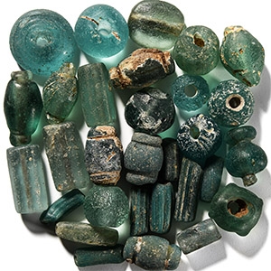 Roman Aqua-Coloured Blue Glass Bead Collection