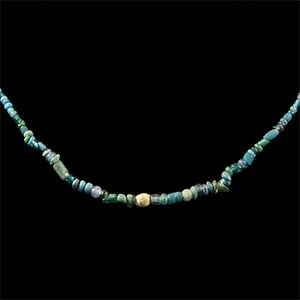 Western Asiatic Blue Glass Bead Necklace String