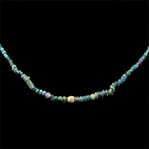Western Asiatic Blue Glass Bead Necklace String