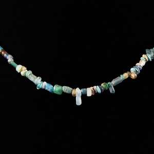 Western Asiatic Mixed Blue Glass Bead Necklace String