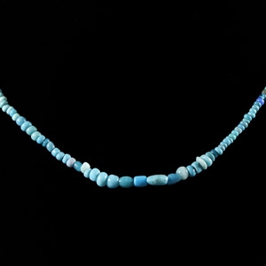 Western Asiatic Turquoise Blue Glass Bead Necklace String