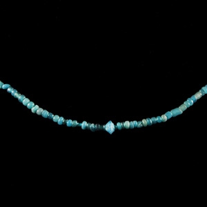 Western Asiatic Turquoise Blue Glass Bead Necklace String