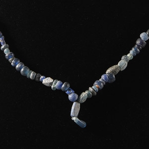 Roman Deep Blue Glass and Other Bead Necklace String