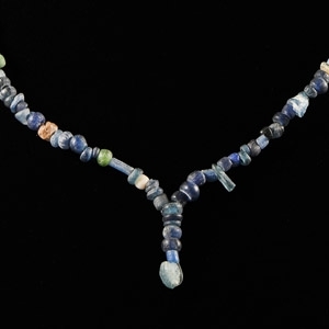 Roman Deep Blue Glass and Other Bead Necklace String