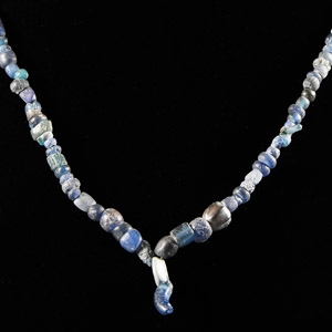 Roman Deep Blue Glass and Other Bead Necklace String