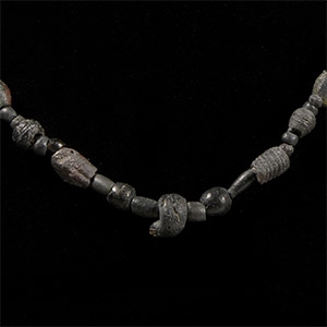 Roman Black Glass and Other Bead Necklace String