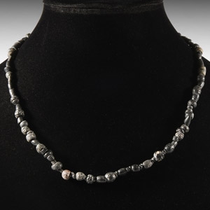 Roman Black Glass and Other Bead Necklace String