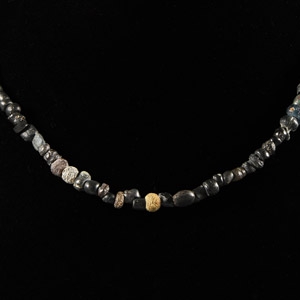 Roman Black Glass and Other Bead Necklace String