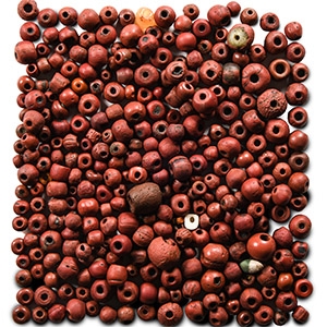 Roman Style Red Glass Necklace Bead Group