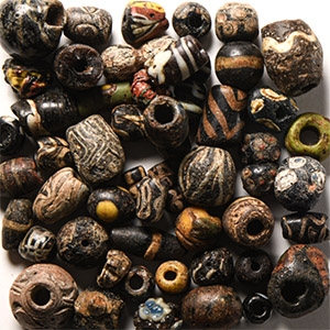 Roman Decorated Glass Necklace Bead Group