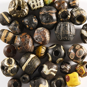 Roman Mosaic and Other Glass Necklace Bead Group