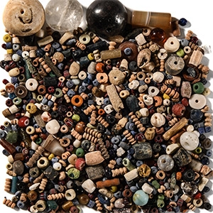 Western Asiatic Mixed Stone and Glass Necklace Bead Collection