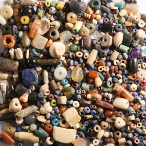 Western Asiatic Mixed Stone and Glass Necklace Bead Collection
