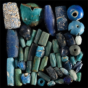 Roman Blue Glass Necklace Bead Group