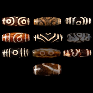 Tibetan Style Glass Eye Bead Group