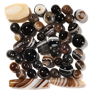 Polished Banded Agate Bead Group