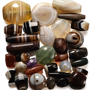 Western Asiatic Banded Agate Necklace Bead Collection