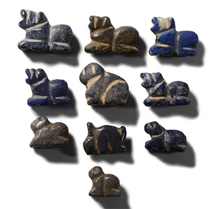Lapis Lazuli Lion Amulet Group