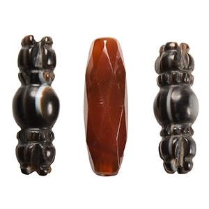 Carved Agate Amuletic Bead Group