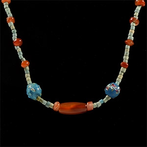 Western Asiatic Faience and Carnelian Bead Designer Necklace