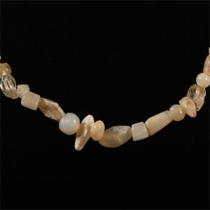 Western Asiatic White Stone and Glass Bead Necklace
