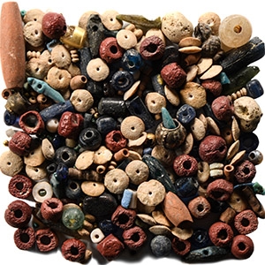 Western Asiatic Stone and Glass Necklace Bead Collection