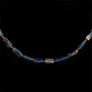Blue Glass Bead Necklace String