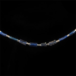 Blue Glass Bead Necklace String