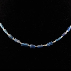 Blue Glass Bead Necklace String