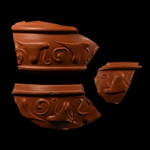 Roman Samian Ware Decorated Bowl Fragments