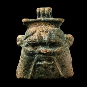 Egyptian Blue Faience Bes Amulet