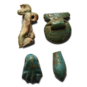 Egyptian Blue Faience Amulet Collection