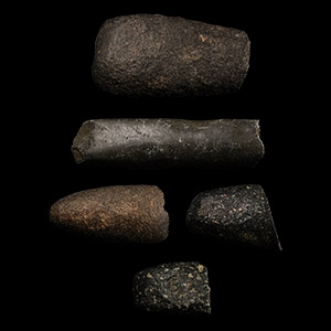 Stone Age Pecked and Ground Axehead Fragment Group