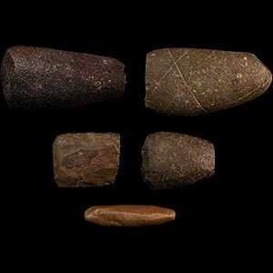 Stone Age Pecked and Ground Axeheads and Fragment Group