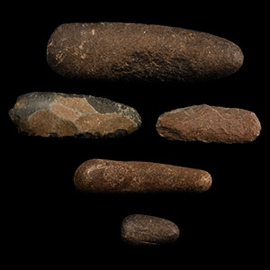 Stone Age Knapped and Pecked Axehead Group
