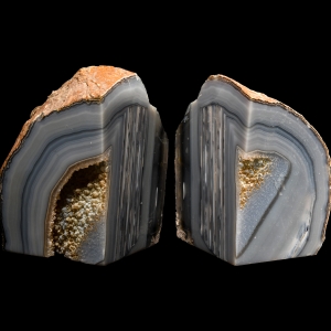 Natural History - Large Blue Agate Book End Pair