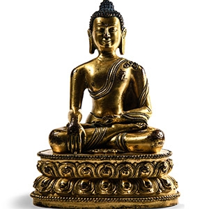 Sino-Tibetan Gilt Bronze Seated Buddha
