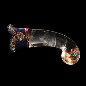 Indian Rock Crystal Dagger Handle with Rubies