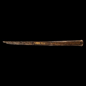 Ghaznavid Iron Knife with Calligraphic Inlays