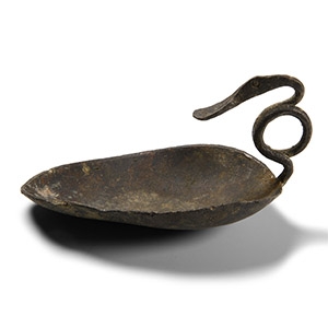 Roman Pewter Cignus Spoon with Coiled Swan-Neck Handle