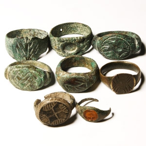 Roman to Byzantine Bronze Ring Collection