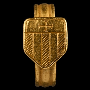 Post Medieval Gold Heraldic Signet Ring with the Arms of the Friars of the Order of the Blessed Virgin Mary of Mercy