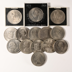 English Milled Coins - Elizabeth II - Coronation and Churchill - Crowns [14]