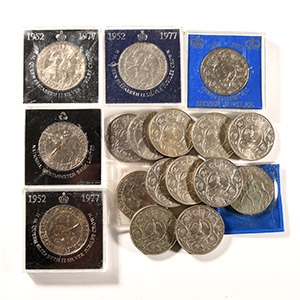 English Milled Coins - Elizabeth II - 1977 - Silver Jubilee Group [17]