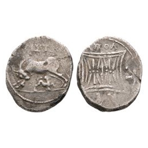 Ancient Greek Coins - Illyria - Cow and Calf AR Drachm