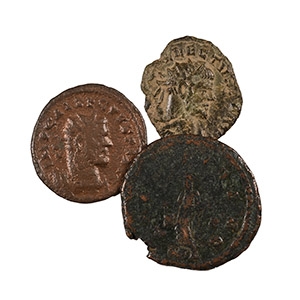 Ancient Roman Imperial Coins - Allectus - Laetitia and Virtus Galley Quinarii and Antoninianus [3]