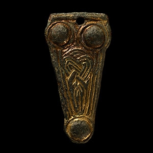 Anglo-Saxon Gold Chip-Carved Buckle Plate