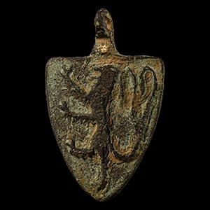 Medieval Knights Gilt Bronze Havering Family Heraldic Horse Harness Pendant
