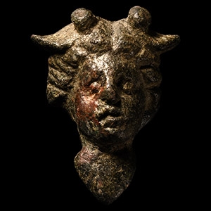 Roman Bronze Bust Mount of Mercury